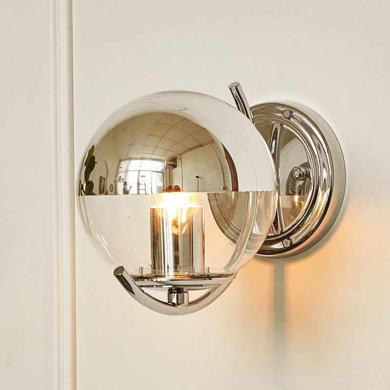 Chrome Glass Wall Sconce
