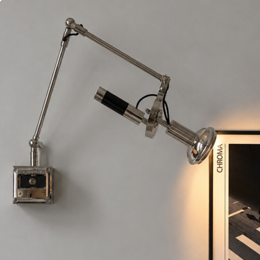 American Novelty Chrome Metal Wall Lamp