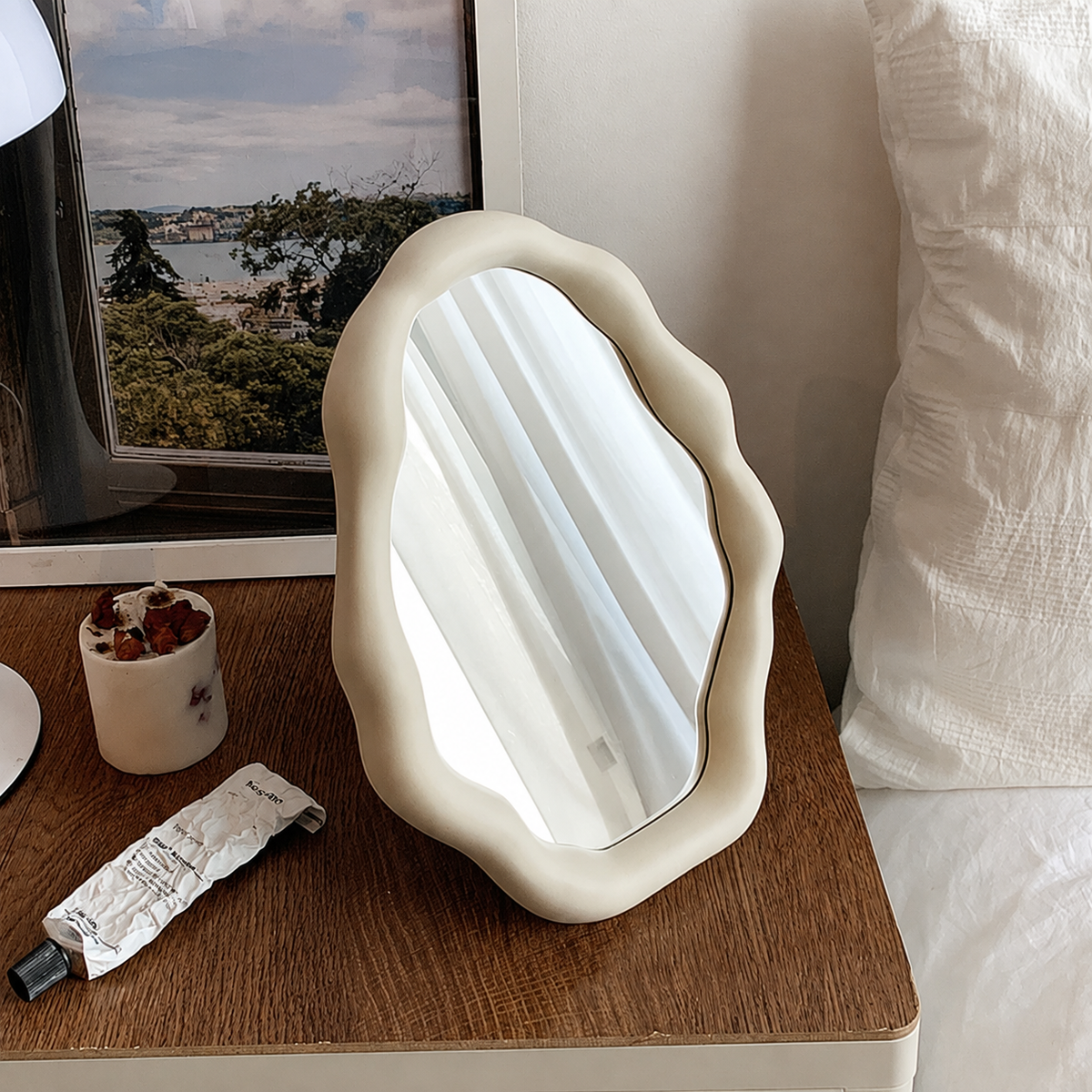 Cream Style Makeup Mirror