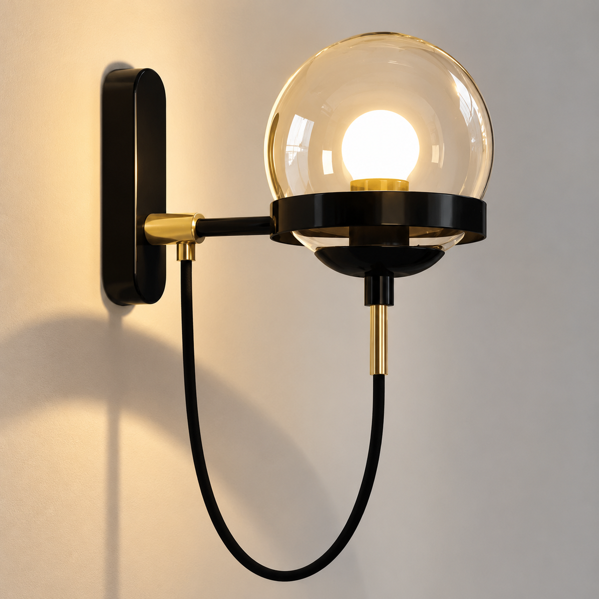 Vintage Glass Ball Wall Light