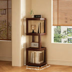 Modern Wooden Geometric Corner Plant & Book Stand