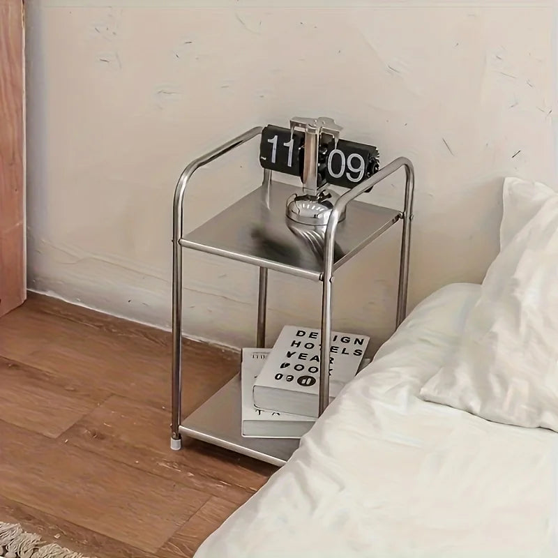 Mid-Century Curved Frame Stainless Side Table