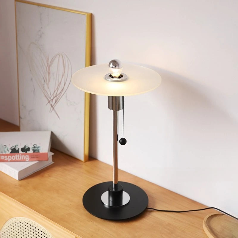 Modern Designer Minimalist Metal Floor Lamp Glass Disc Lampshade Interior Bedroom Bedside Study Reading Atmoshere LED Desk Light