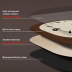 French-Style Retro Cream Crystal Porcelain Square-Shaped Simple Pattern Wooden Wall Clock for Living Room, Bedroom, Kitchen, Home Decoration, Silent Quartz Clock, Holiday Gift, 12 Inches, 14 Inches 16inch (Battery Not Include