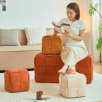 Low stool Home sofa Fabric small square stool Children's bench Solid wood shoe changing stool Internet celebrity creative