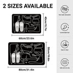 Cat Print Bathroom Mat Black or white