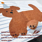 Striped Puppy Fleece Bath Mat