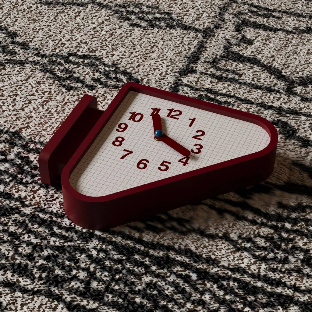 Double Sided Corner Wall Clock Red Frame Corner Wall Clock Home Timepiece Arabic Numerals Grid Face