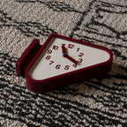 Double Sided Corner Wall Clock Red Frame Corner Wall Clock Home Timepiece Arabic Numerals Grid Face