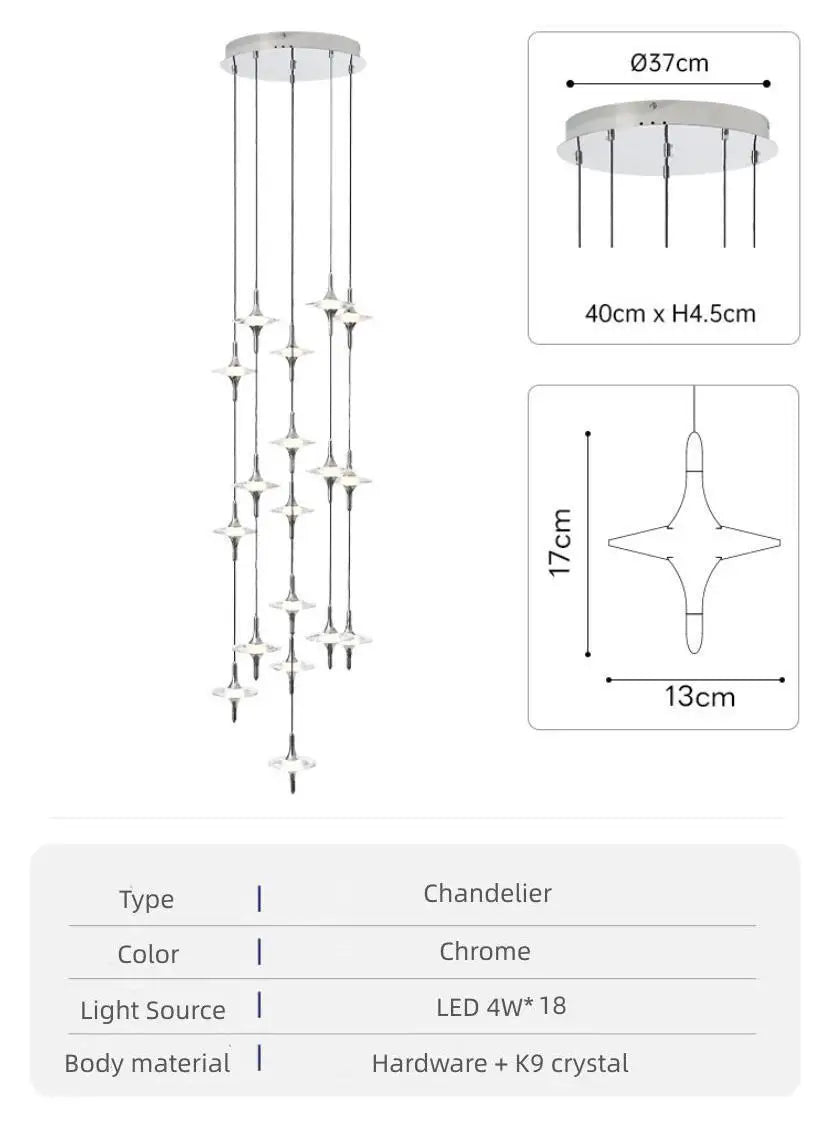 Modern Light Water Ripple Glass Hanging Lamp