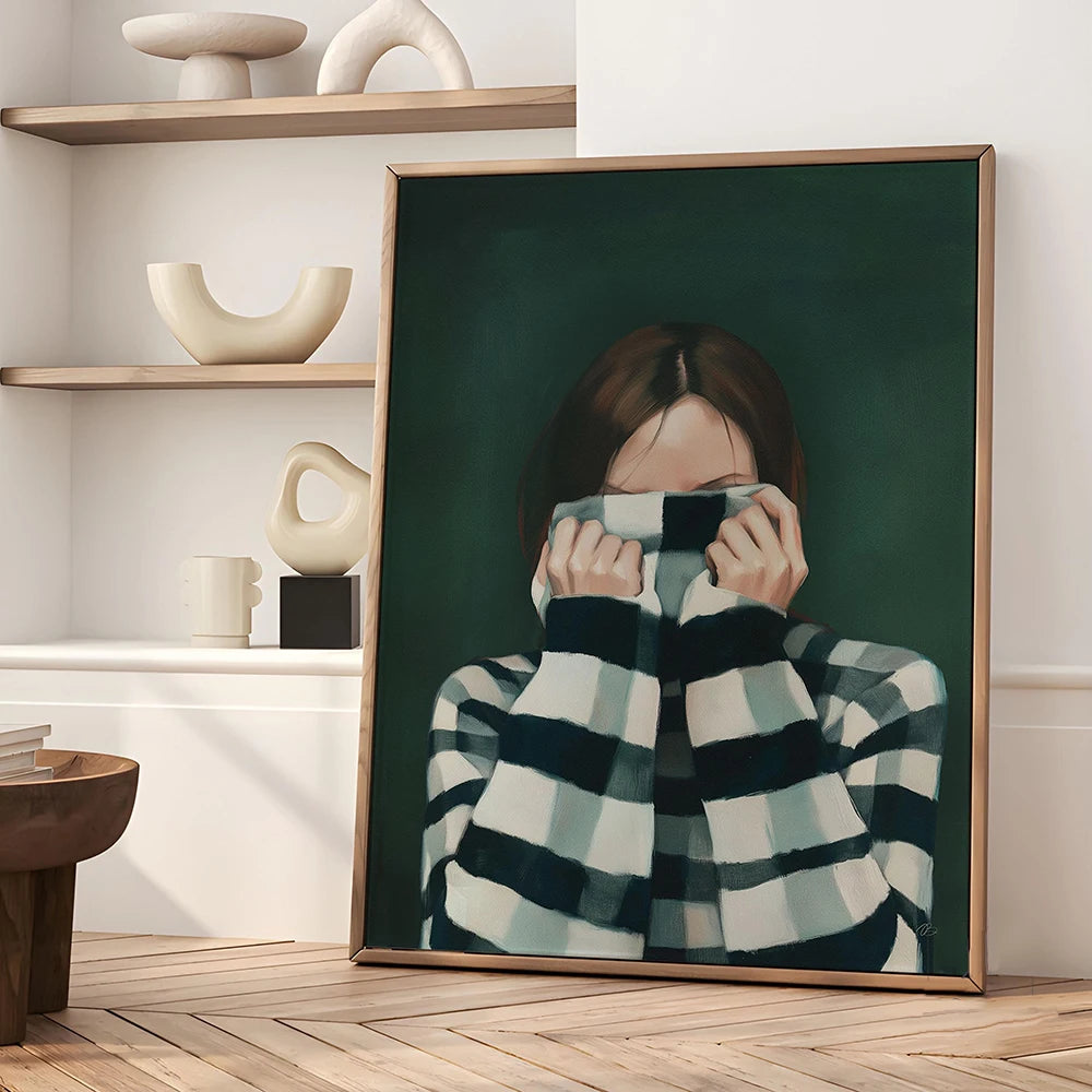 Emerald Abstract Woman Art Poster (No Frame)