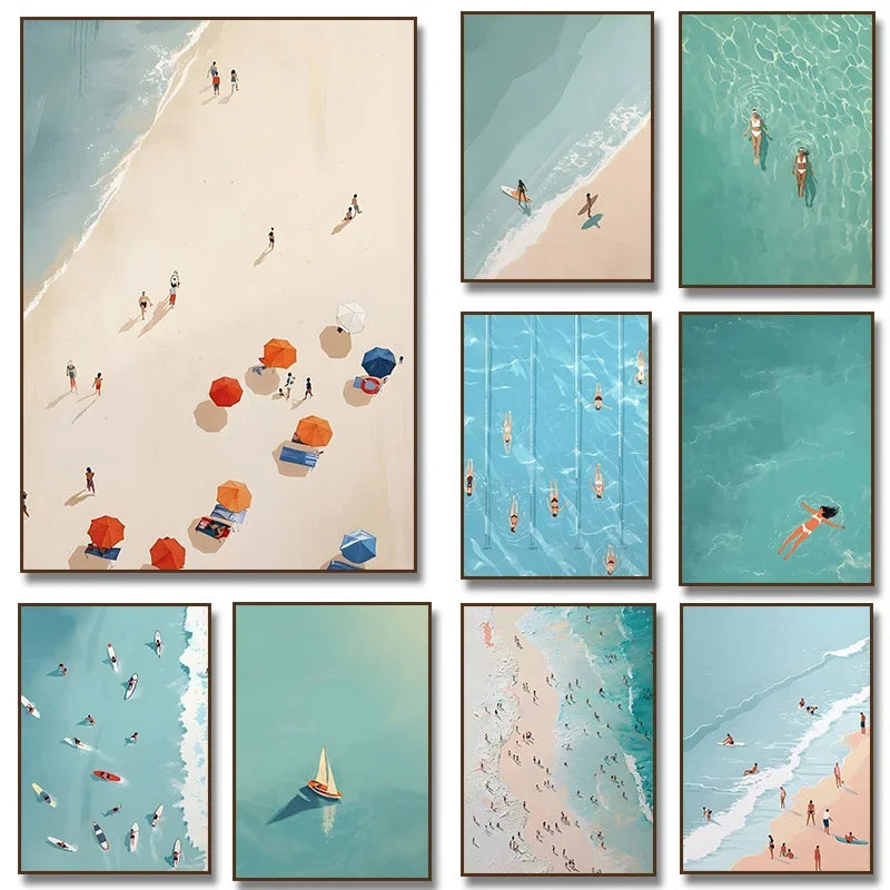 Summer Swimming Wall Art Print Poster (No Frame)