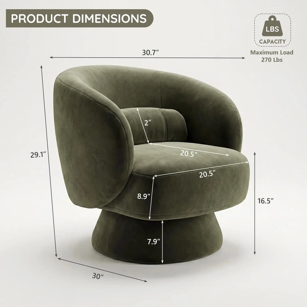 360 Swivel Curved Back Accent Chair