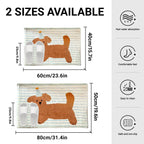 Striped Puppy Fleece Bath Mat