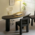 Minimalist Black Curved Pedestal Writing Desk