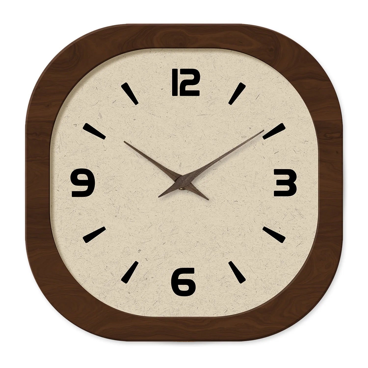 French-Style Retro Cream Crystal Porcelain Square-Shaped Simple Pattern Wooden Wall Clock for Living Room, Bedroom, Kitchen, Home Decoration, Silent Quartz Clock, Holiday Gift, 12 Inches, 14 Inches 16inch (Battery Not Include