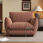 Retro L-shaped striped fabric single sofa