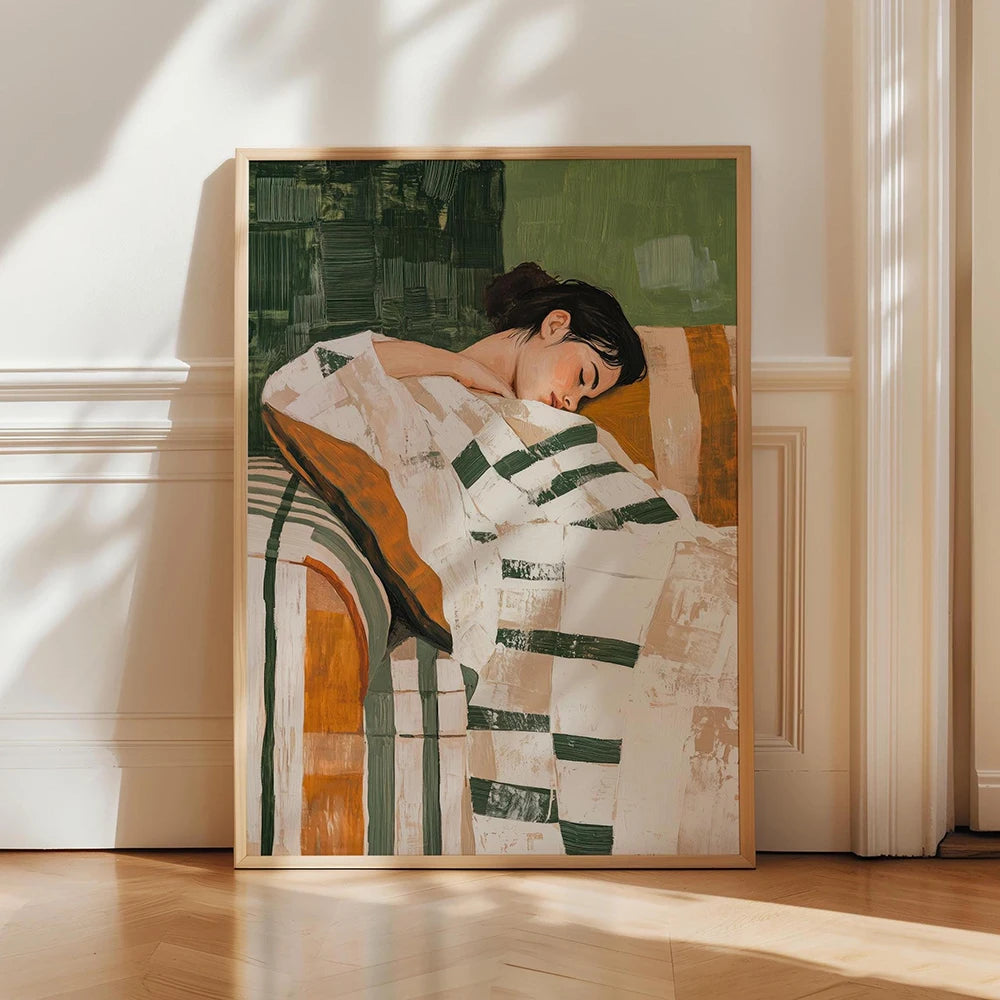 Emerald Abstract Woman Art Poster (No Frame)