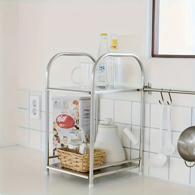 Mid-Century Curved Frame Stainless Side Table