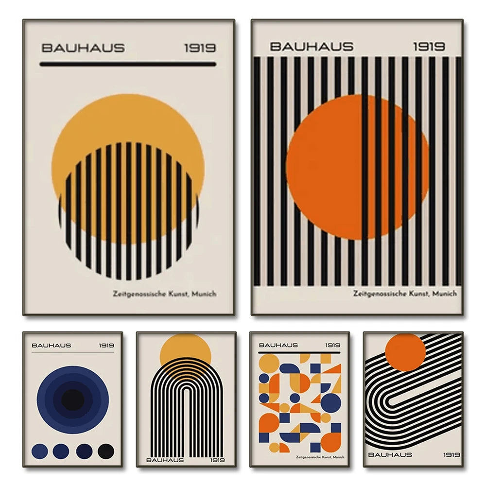 Bauhaus Abstract Modern Geometric Posters (No Frame)
