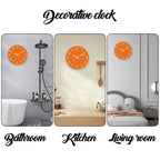 Modern Minimalist Orange Wooden Wall Clock for Living Room, Bedroom, Kitchen, Home Decor, Silent Quartz Clock, Holiday Gift, 10-Inch, 12-Inch 14inch 16inch (Battery Not Included)