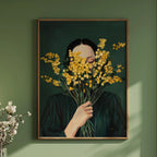 Emerald Abstract Woman Art Poster (No Frame)