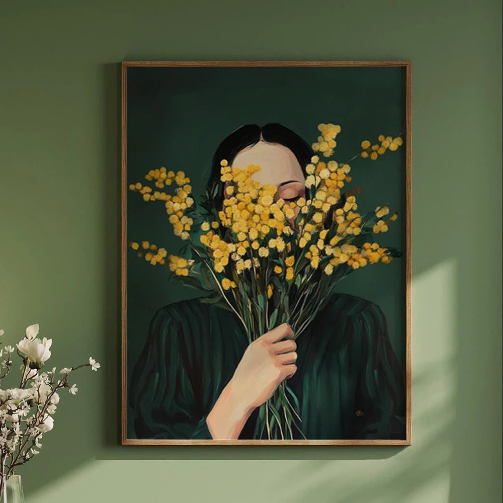 Emerald Abstract Woman Art Poster (No Frame)
