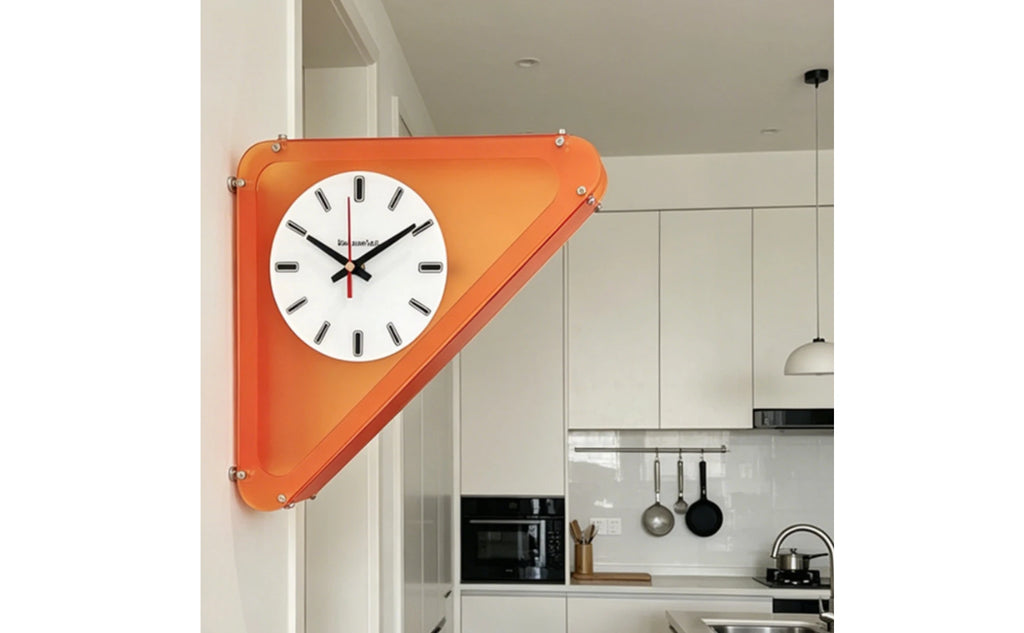 Double Sided Corner Wall Clock Minimalist Style Timepiece House Decoration Easy to Install