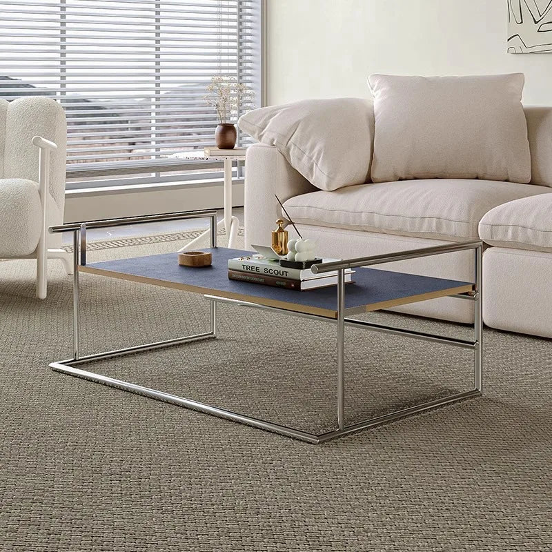 Vintage Stainless Steel Low Side Table