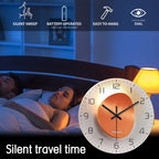 Light Luxury Light and Shadow Flat Pattern Tempered Glass Wall Clock for Living Room, Bedroom, Kitchen, Home Decoration, Silent Quartz Clock, Holiday Gift 12-16inch (Non-Lit)
