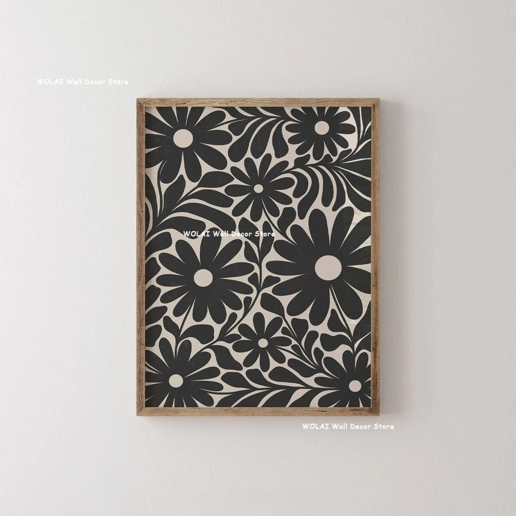 Mid-century Abstract Moody Plant Art Canvas Print Poster (No Frame)