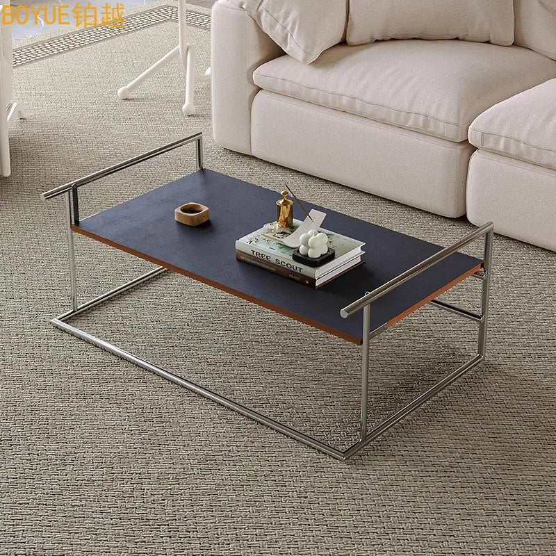 Vintage Stainless Steel Low Side Table