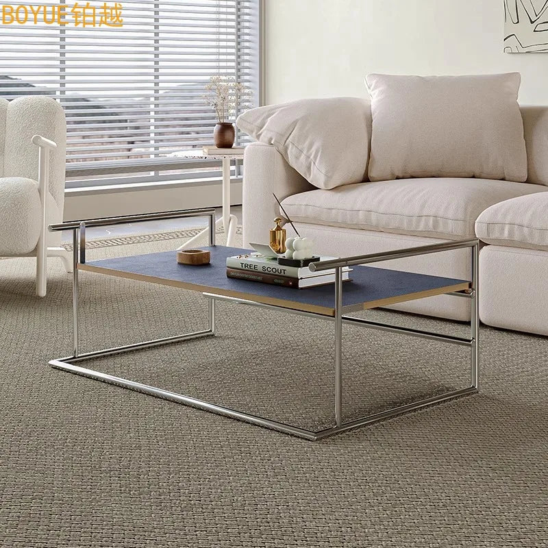 Vintage Stainless Steel Low Side Table