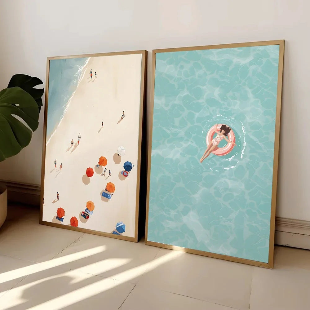 Summer Swimming Wall Art Print Poster (No Frame)
