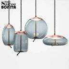 Thick Hemp Rope Glass Hanging Lamps