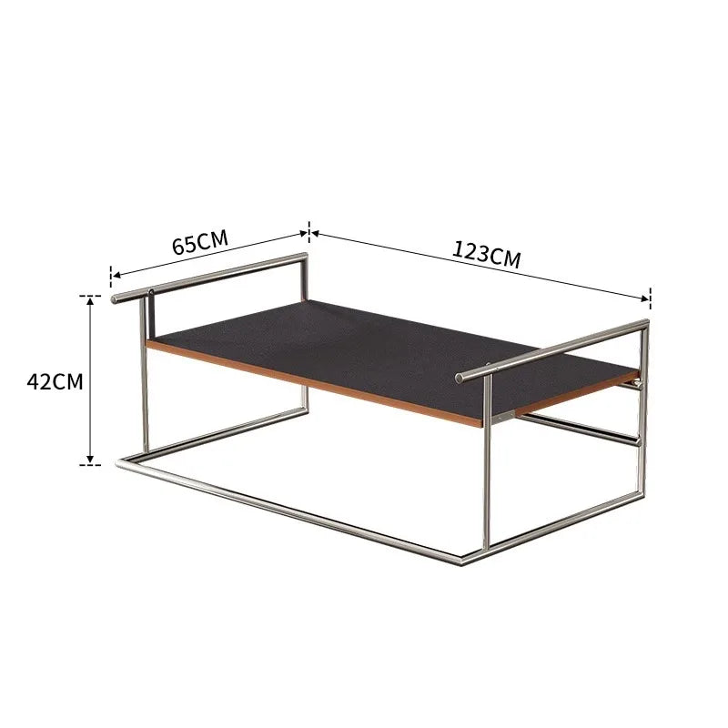 Vintage Stainless Steel Low Side Table