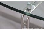Korean Stainless Steel Oval Simple Glass Coffee Table