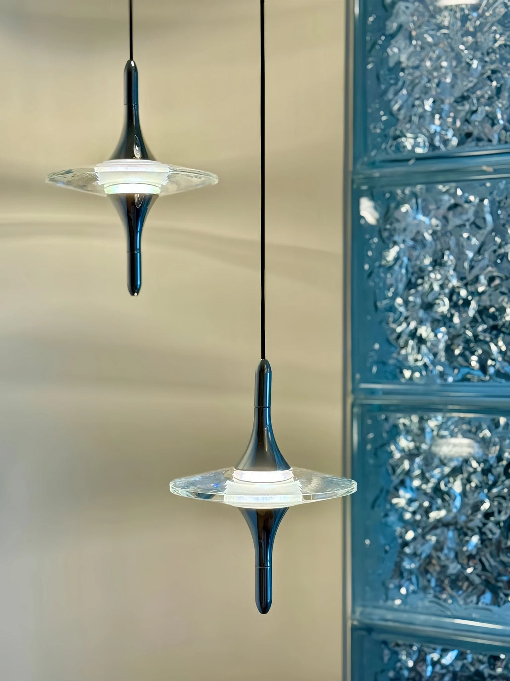 Modern Light Water Ripple Glass Hanging Lamp