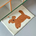 Striped Puppy Fleece Bath Mat