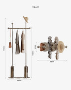 Mid-Century Modern Stainless Steel Coat Rack