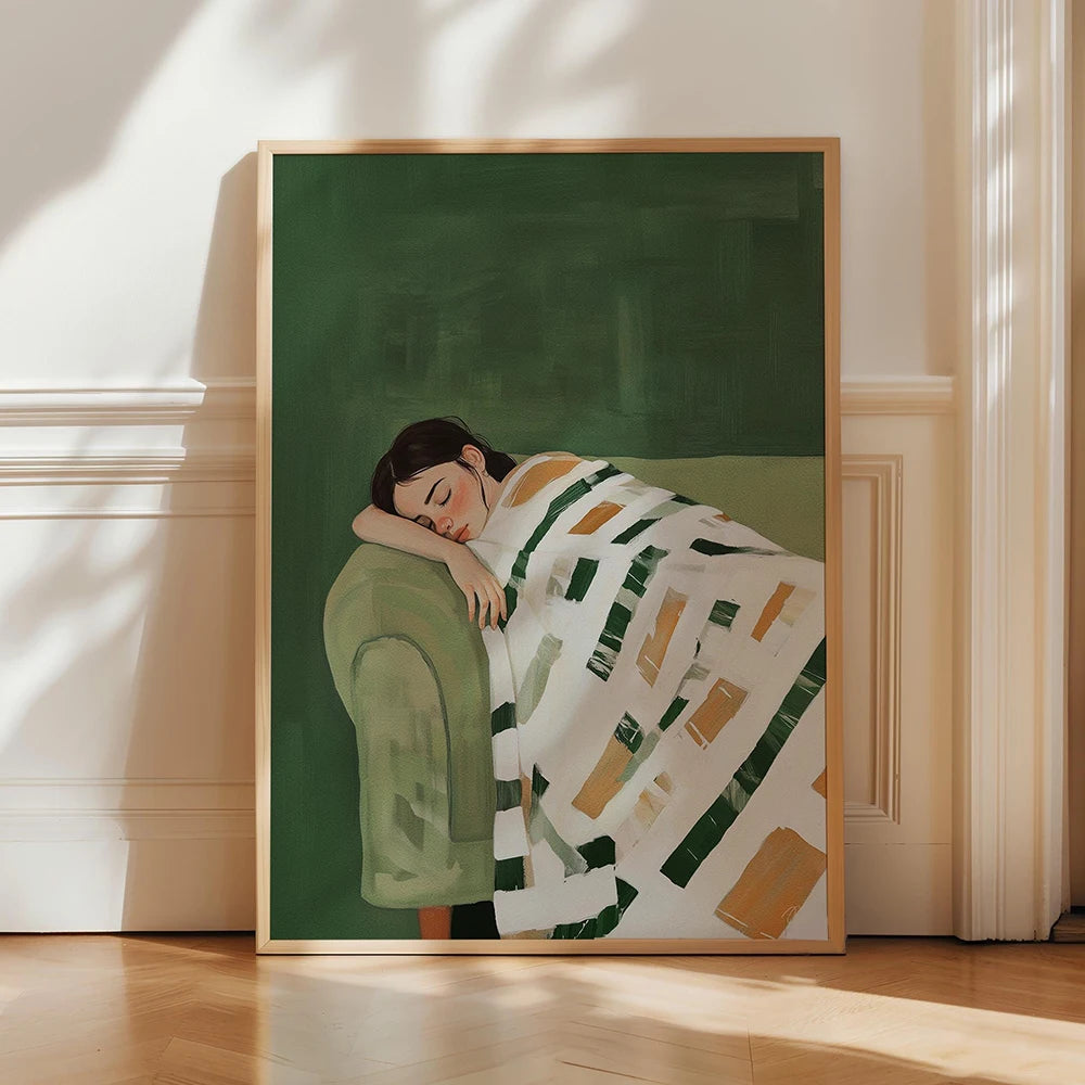 Emerald Abstract Woman Art Poster (No Frame)