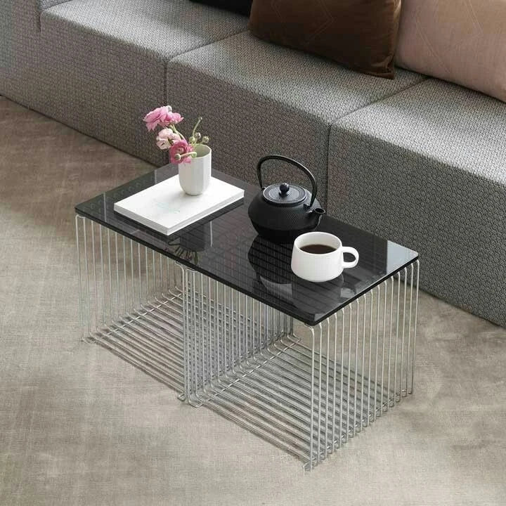 Modern Stainless Steel Wire Frame End bedside Table