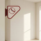 Double Sided Corner Wall Clock Red Frame Corner Wall Clock Home Timepiece Arabic Numerals Grid Face