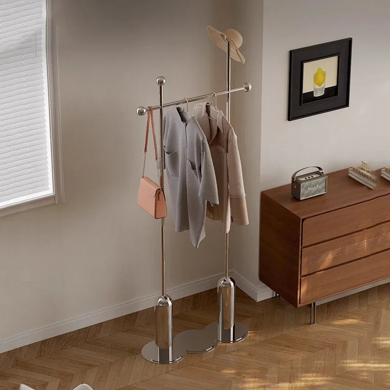 Mid-Century Modern Stainless Steel Coat Rack