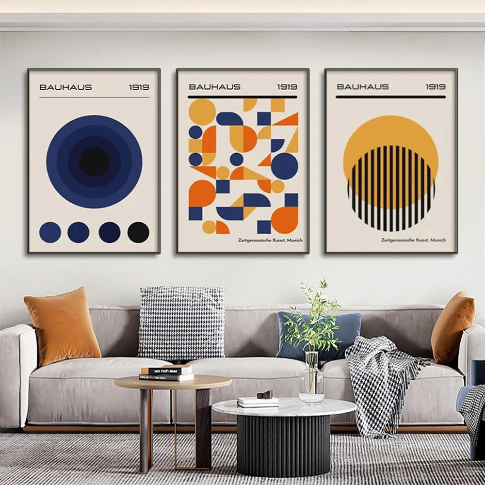 Bauhaus Abstract Modern Geometric Posters (No Frame)