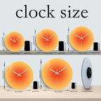 A Creative Gradient Solid Color Tempered Glass Wall Clock, Silent Non-Ticking Timekeeping Wall Clock - Battery-Powered Durable Clock (Battery Not Included), Valentine's Day Gift, Suitable for Bedroom, Living Room, Kitchen, Ha