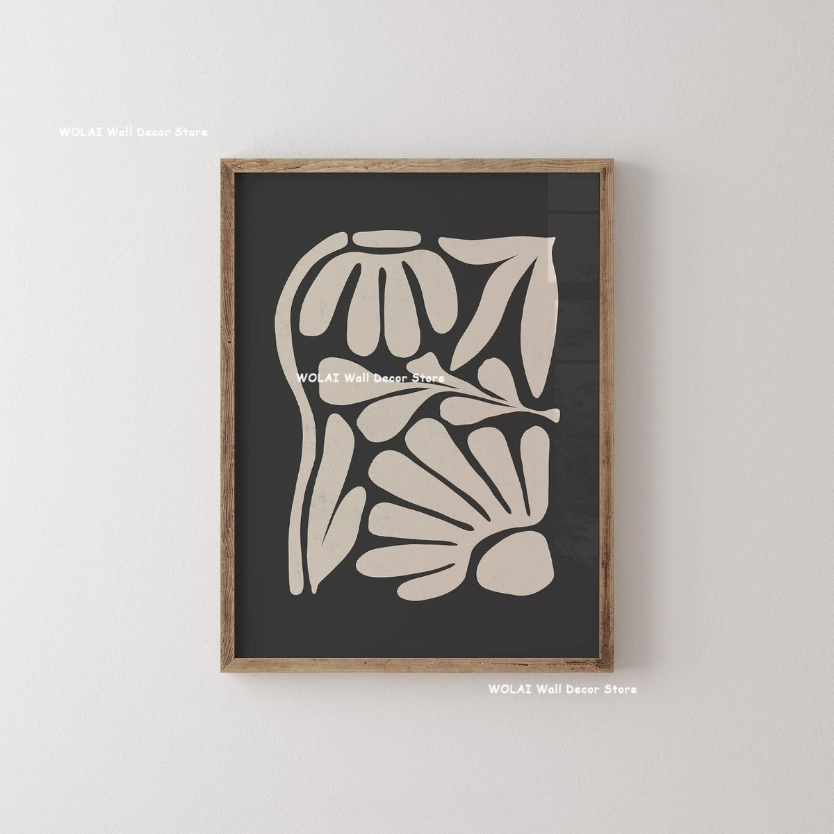 Mid-century Abstract Moody Plant Art Canvas Print Poster (No Frame)