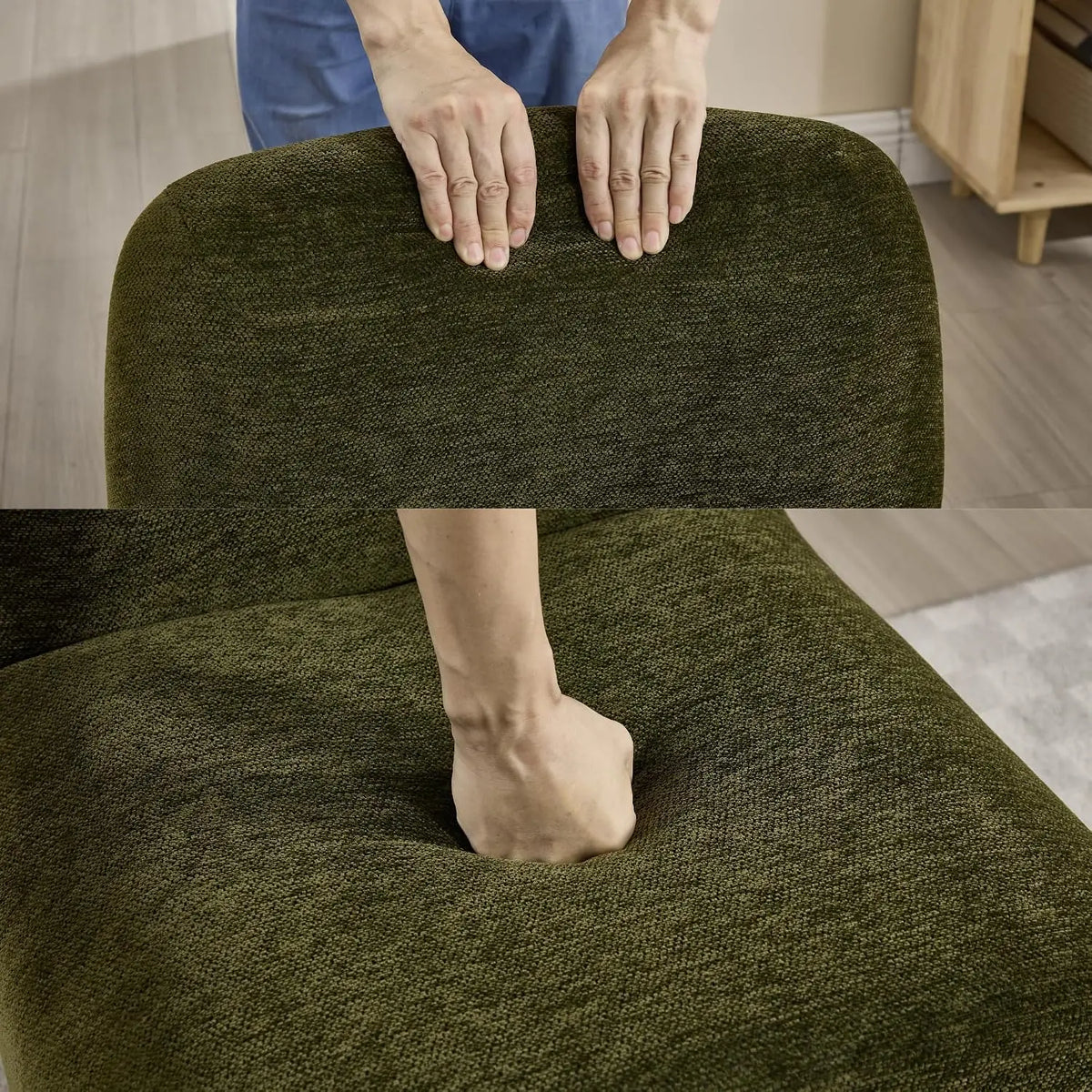 Chenille Accent Curve Chair