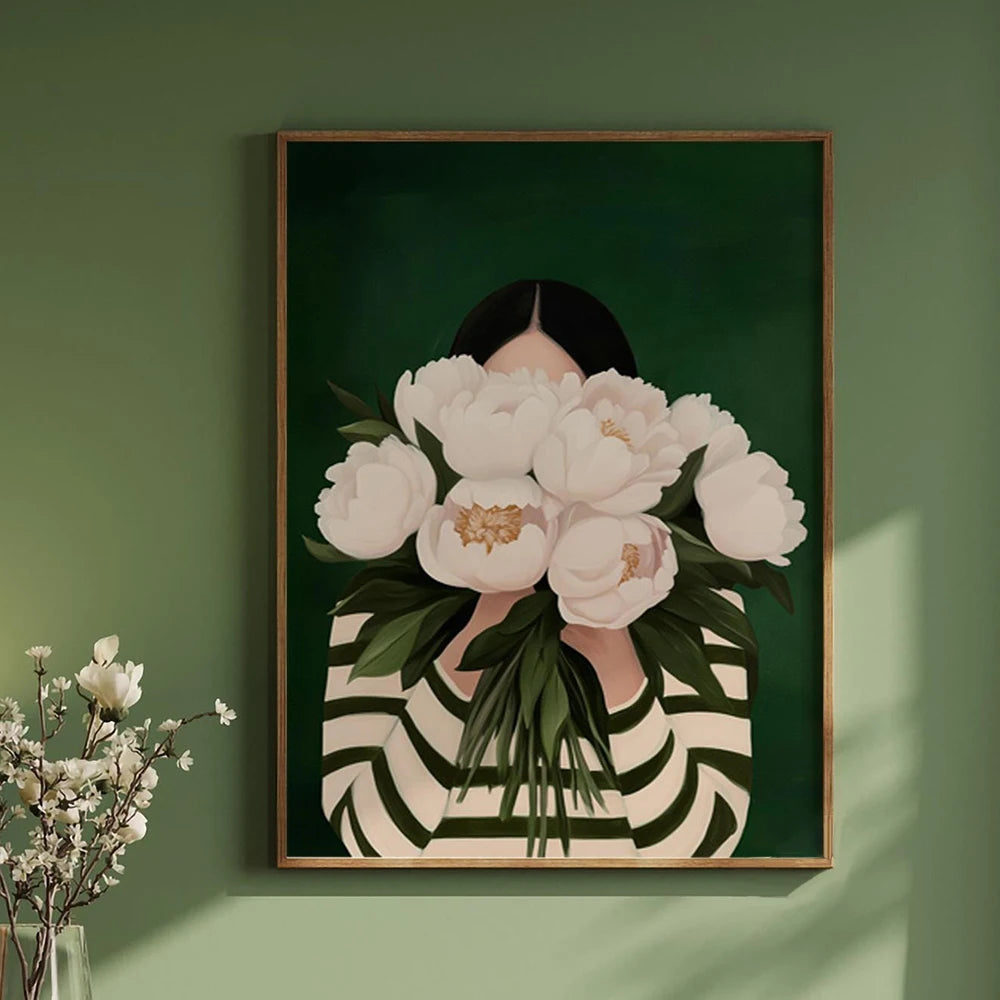 Emerald Abstract Woman Art Poster (No Frame)