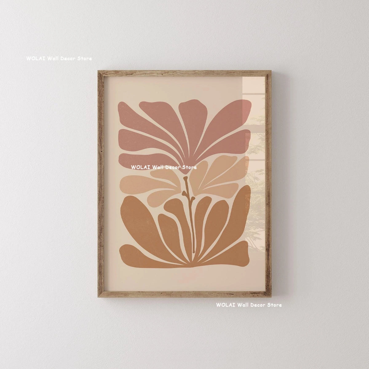 Mid-century Abstract Moody Plant Art Canvas Print Poster (No Frame)